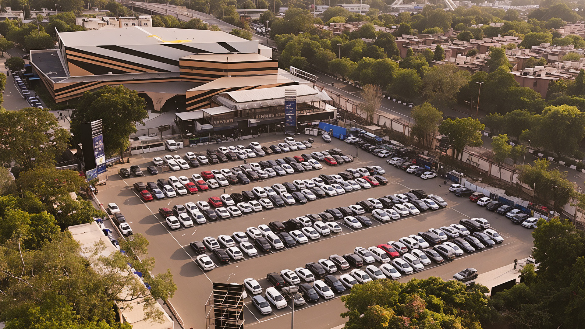 The Zora illuminated venue exterior