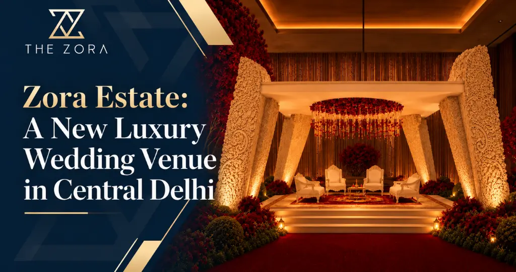 Zora Estate luxury wedding venue in Central Delhi with elegant wedding decor